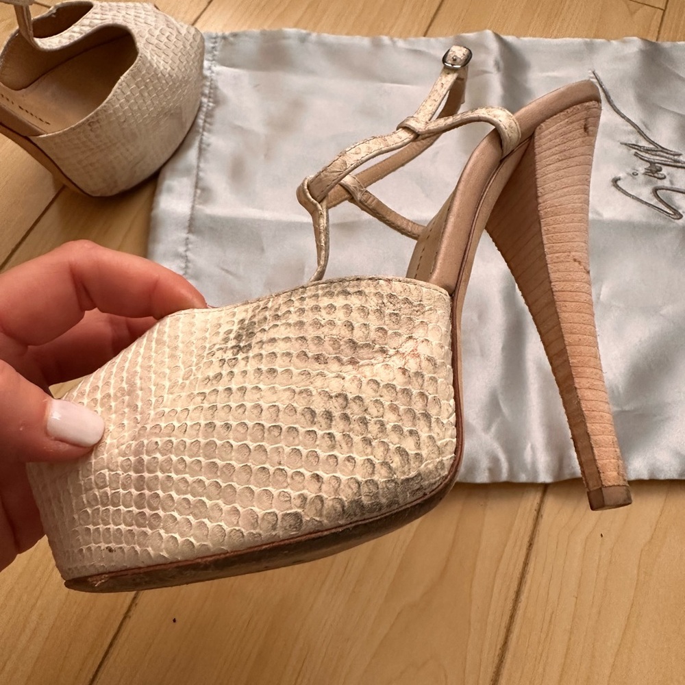 Giuseppe Zanotti Python Platform Sandal Blush And… - image 8